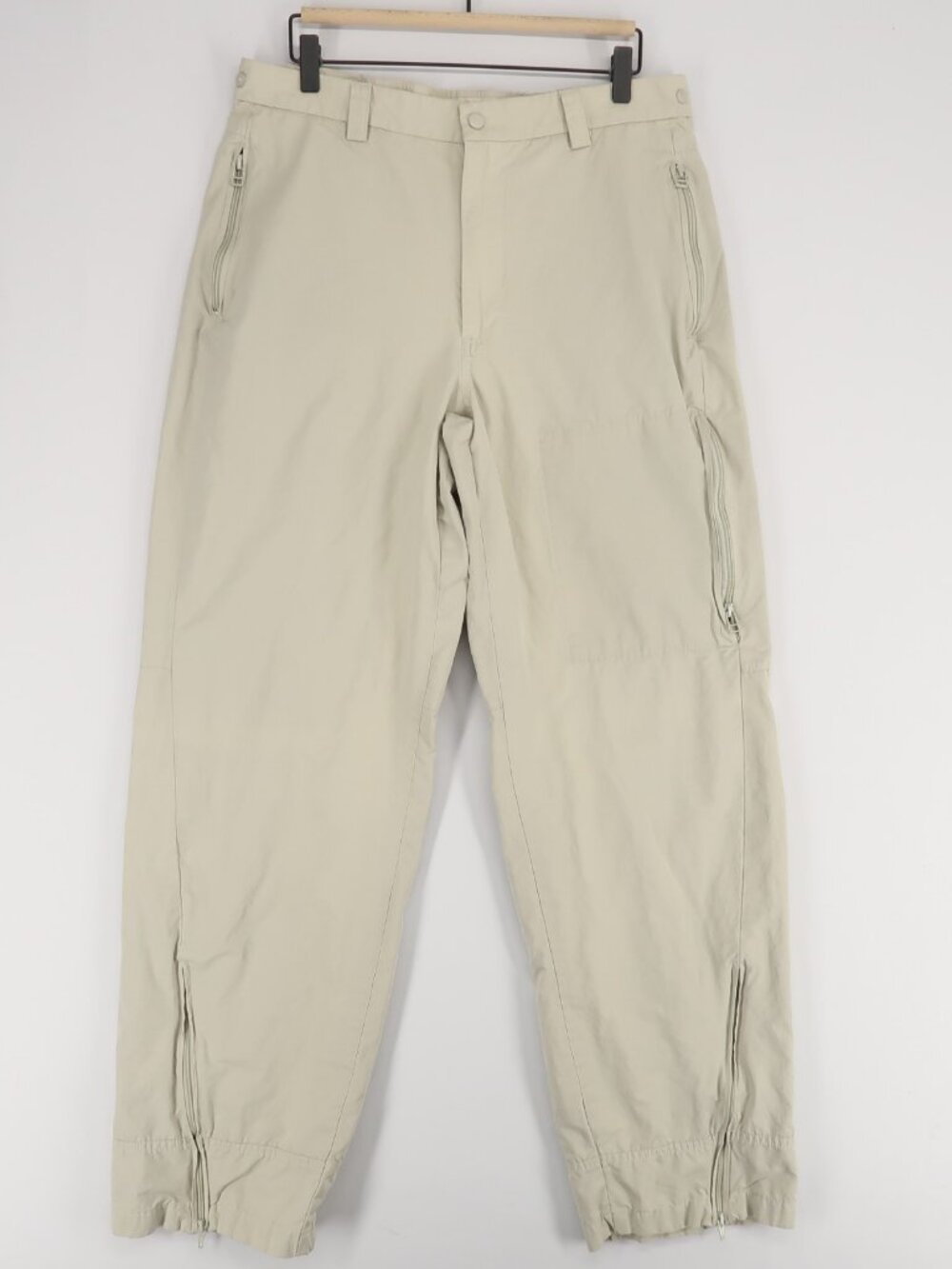 Gap‎ Zip Cargo Pants Mens 34x34 Beige Zip Ankles Utility Pockets Outdoor Hiking